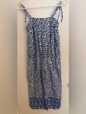 Crewcuts Blue and White Floral pant romper
